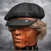 Niche Designer Handmade Amekaji Wear Retro Octagonal Hat Men's Distressed Painter Cap Artistic Women's Peaked Cap